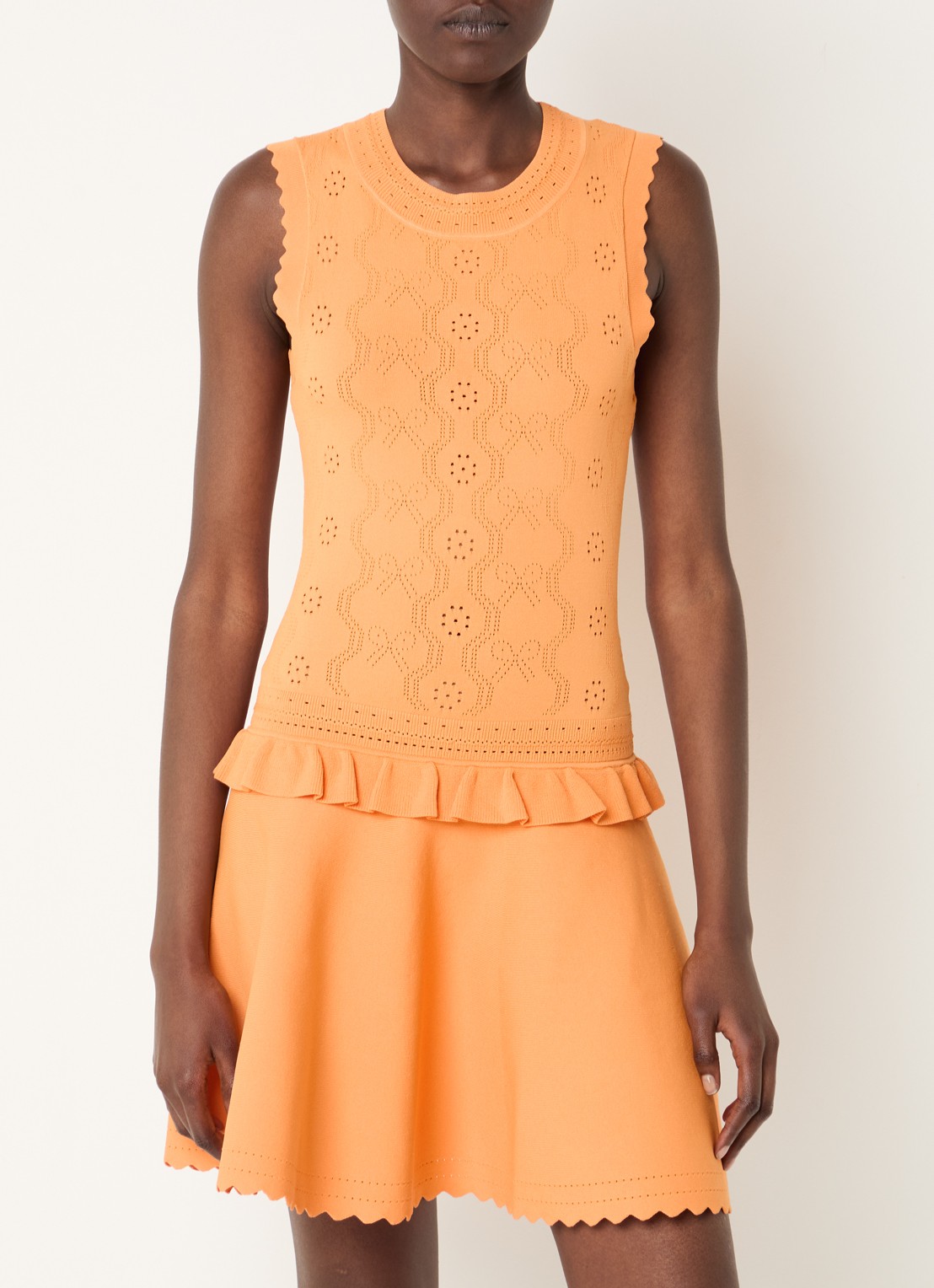Claudie Pierlot Martin fijngebreide mini jurk - detail 4 orange