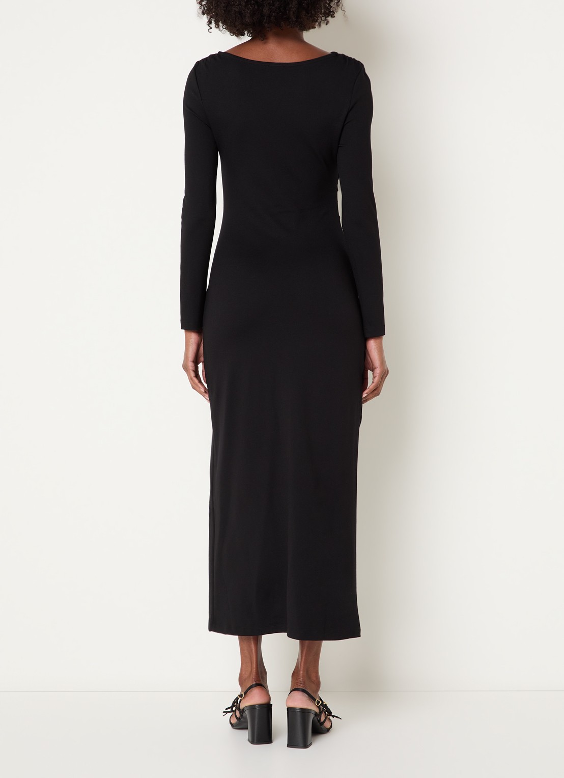 Claudie Pierlot Maxi jurk met boothals - achterkant 3 zwart