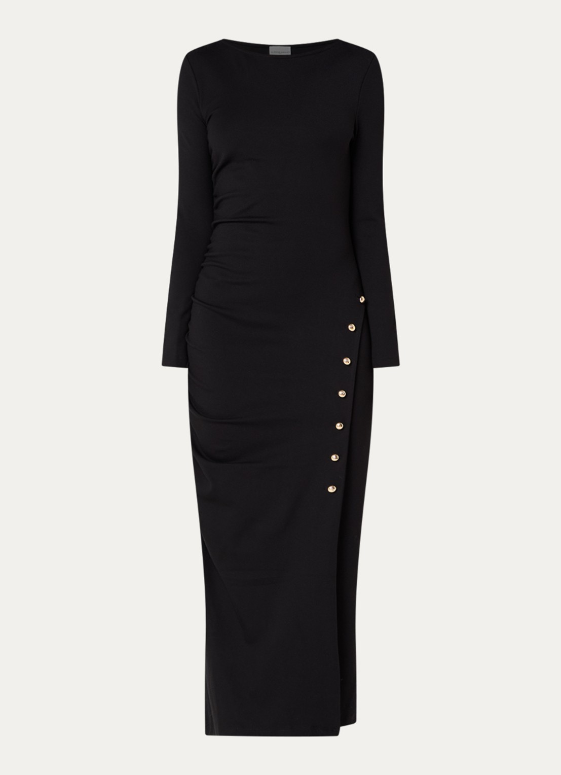 Claudie Pierlot Maxi jurk met boothals - voorkant zwart