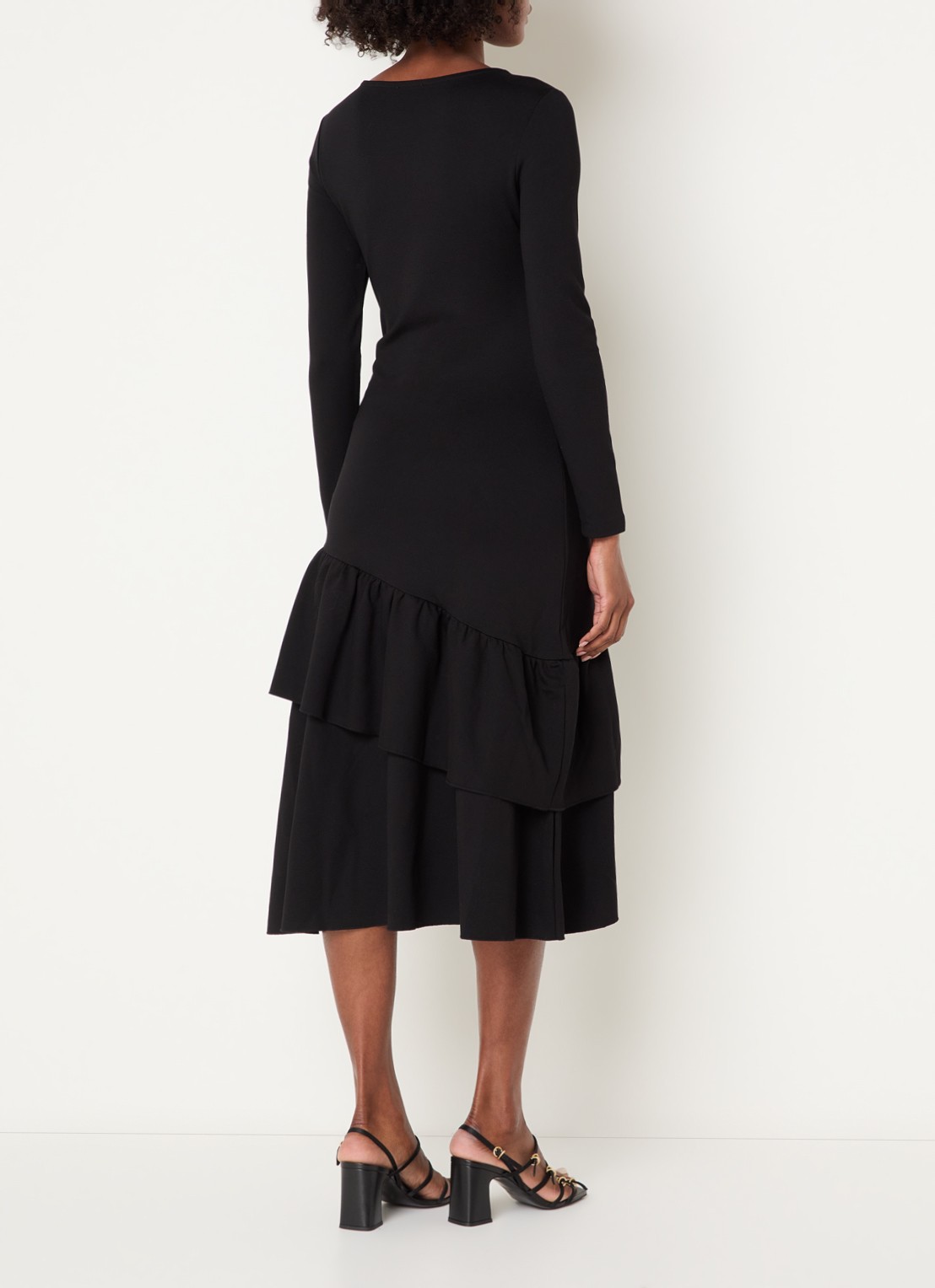 Claudie Pierlot Maxi jurk met volant - achterkant 2 zwart