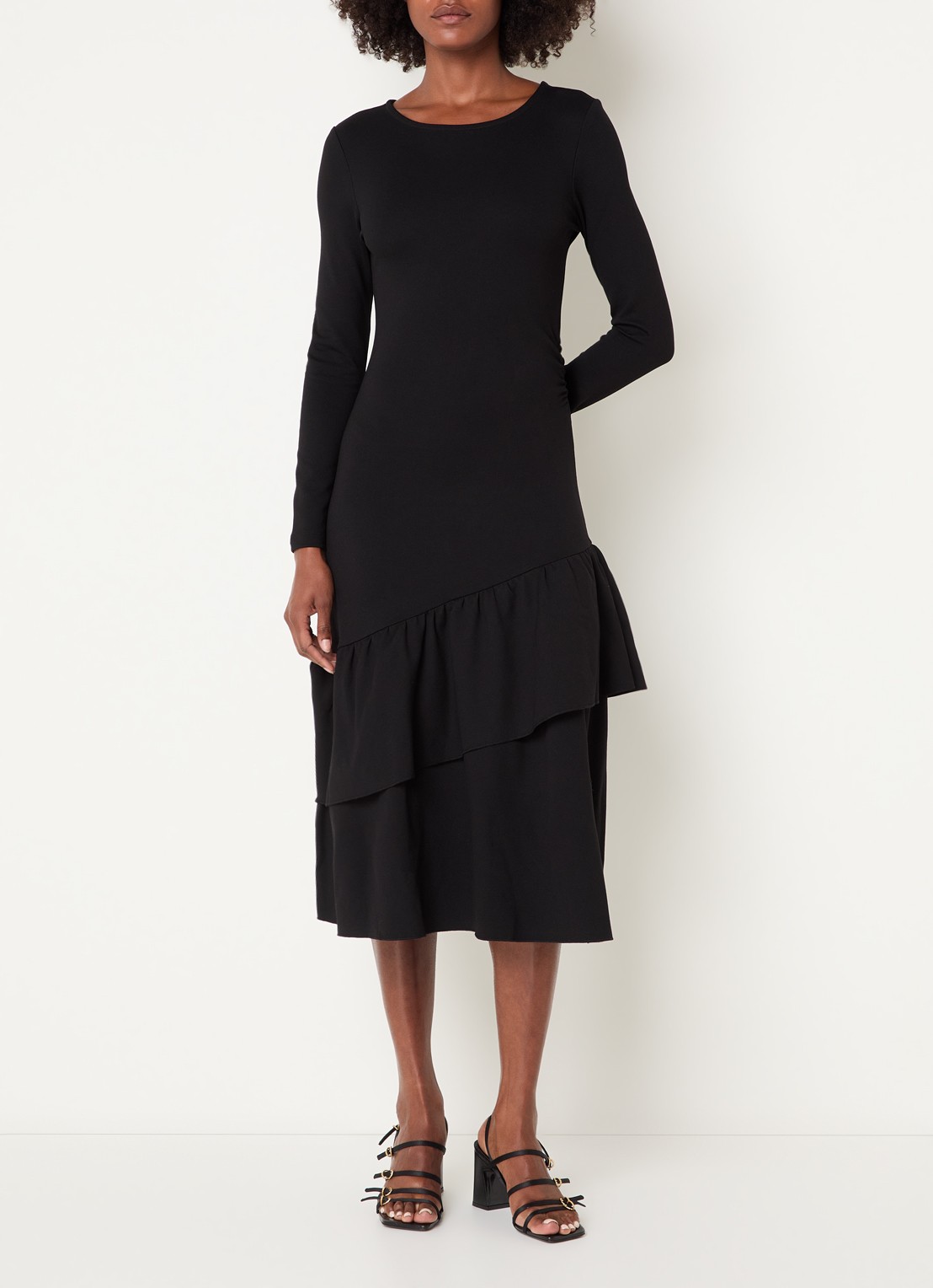 Claudie Pierlot Maxi jurk met volant - detail zwart