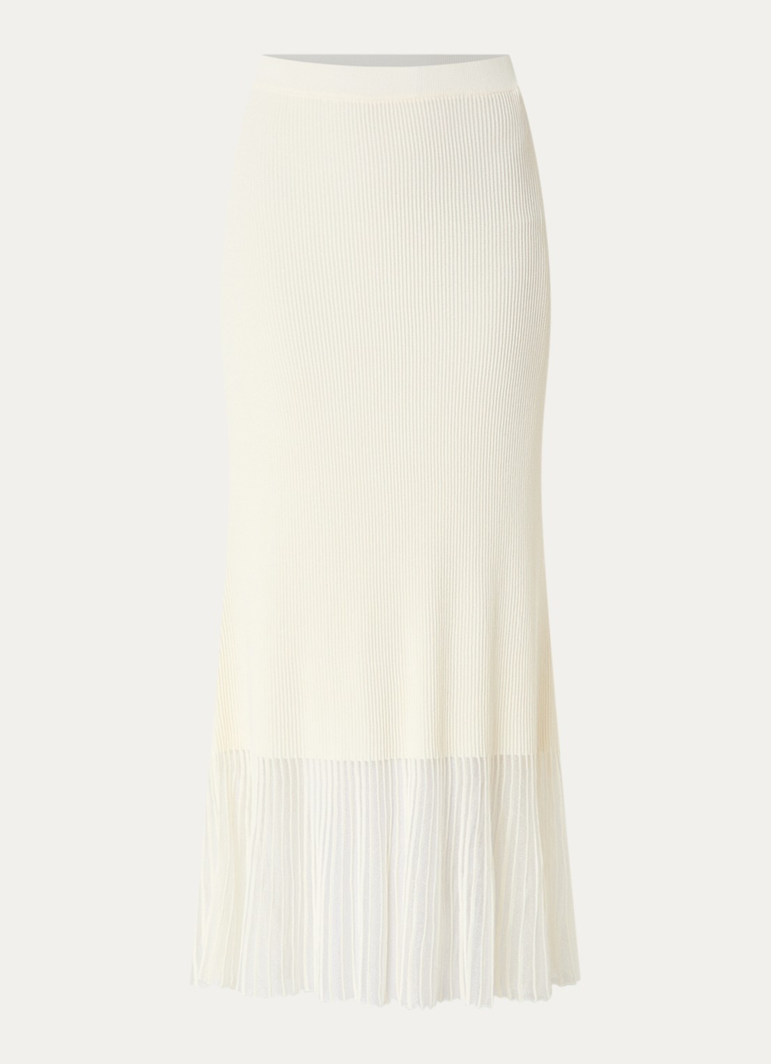 Claudie Pierlot Maxi rok met ribstructuur - voorkant 2 gebroken wit