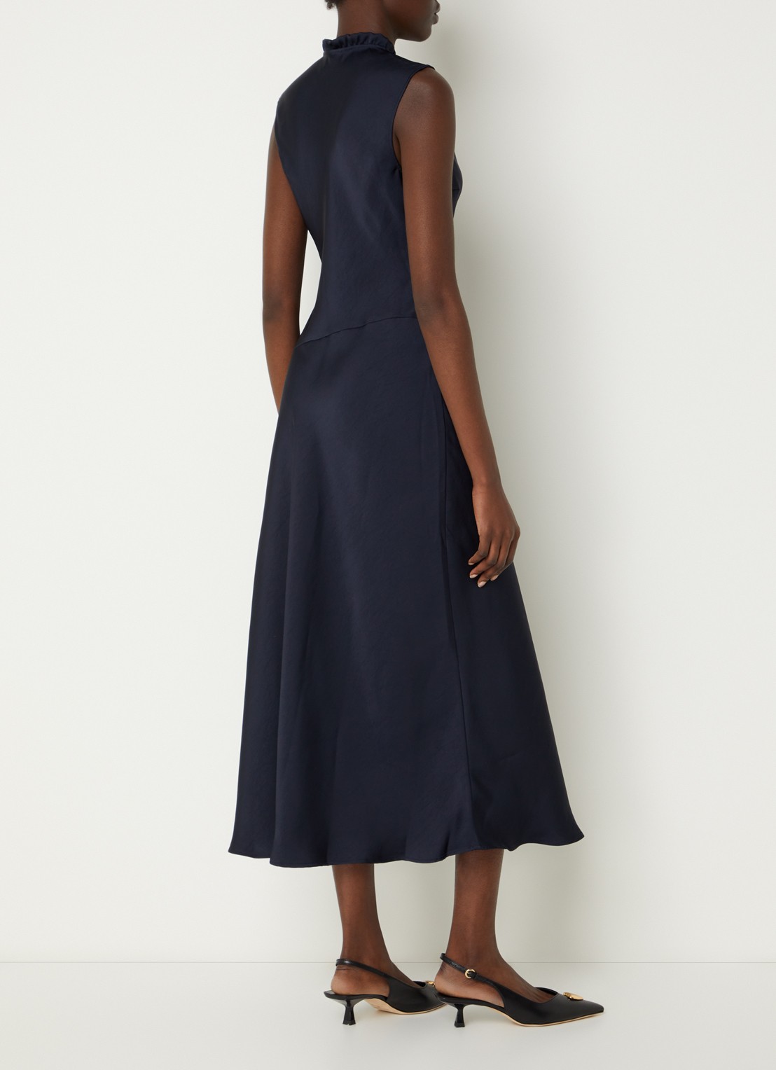 Claudie Pierlot Maxi tuniekjurk met split - achterkant 3 donkerblauw