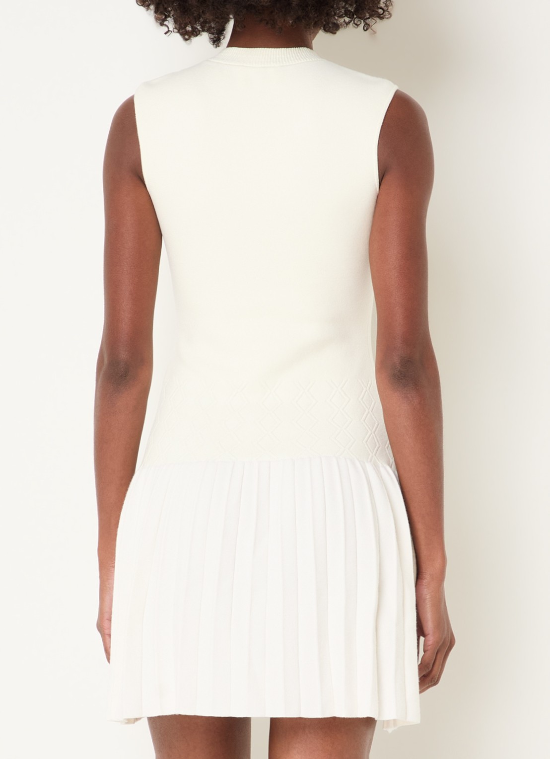 Claudie Pierlot Midi jurk met stretch - achterkant gebroken wit