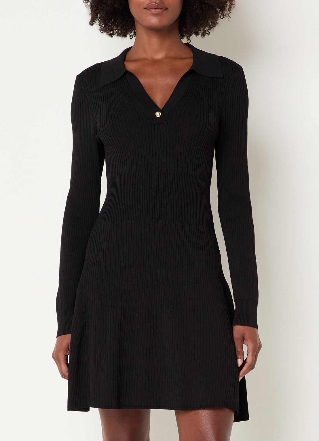 Claudie Pierlot Midi jurk met structuur - detail 3 zwart