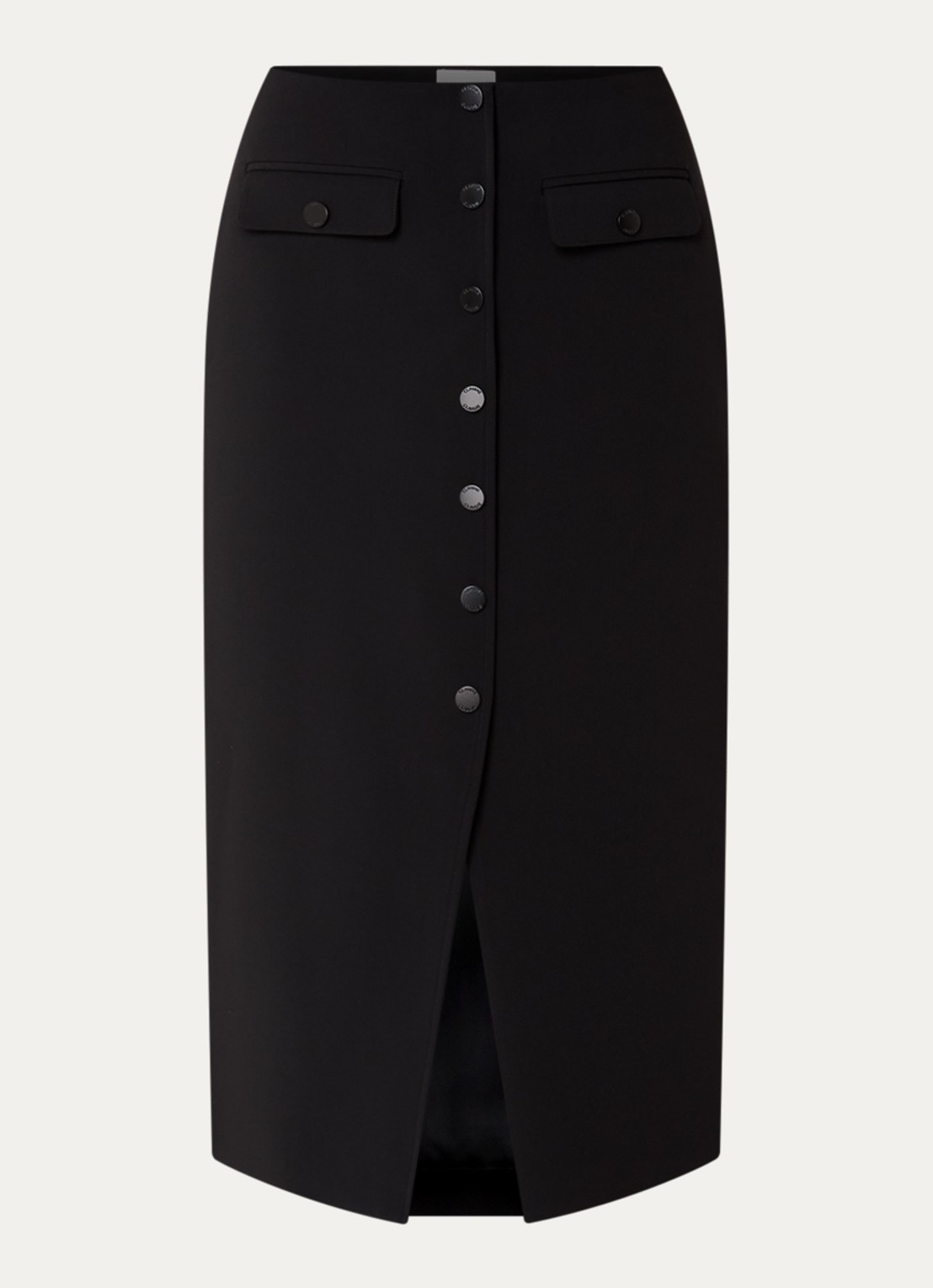 Claudie Pierlot Midi kokerrok met split - voorkant 3 zwart
