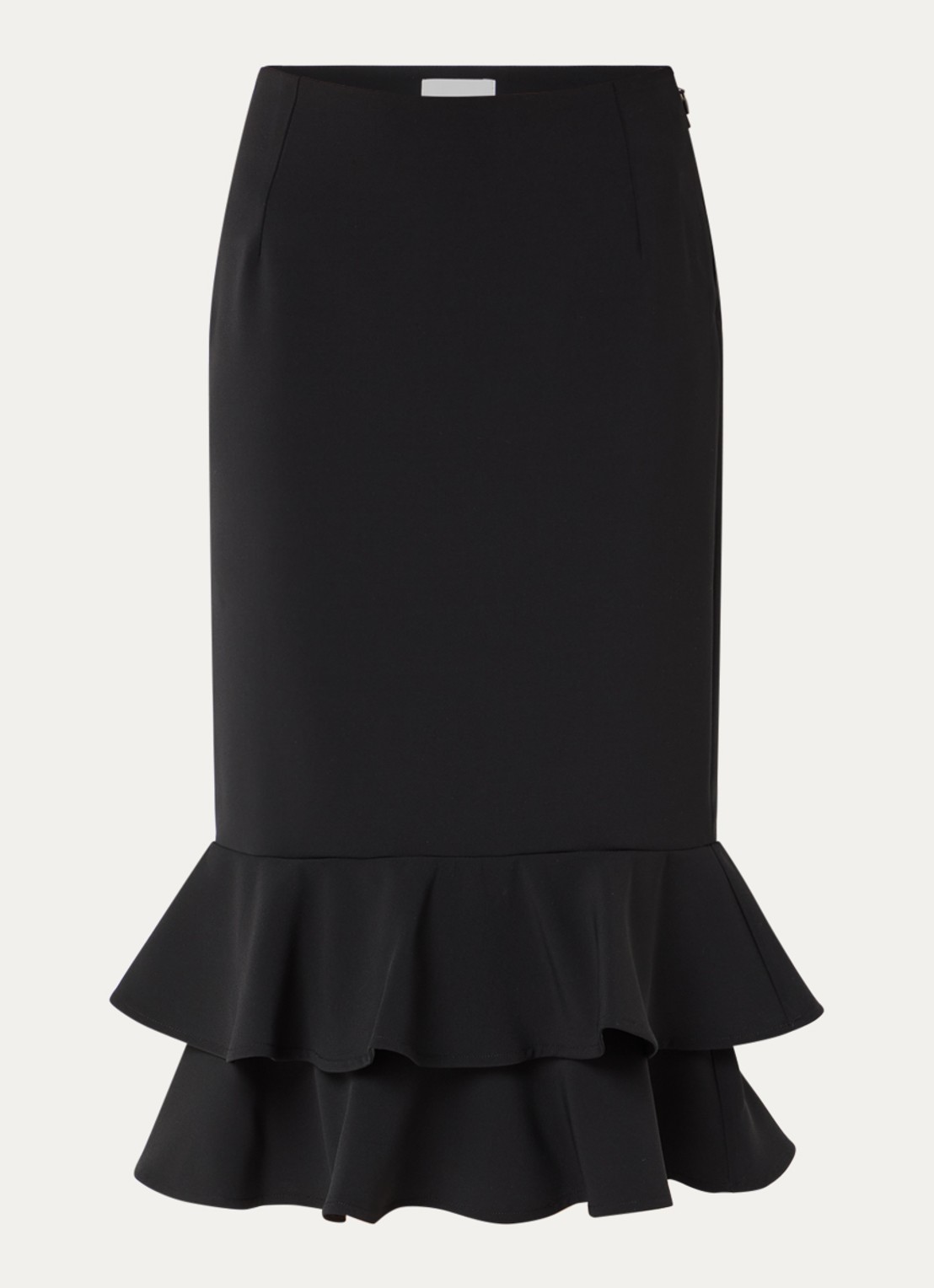 Claudie Pierlot Midi kokerrok met volant - voorkant zwart
