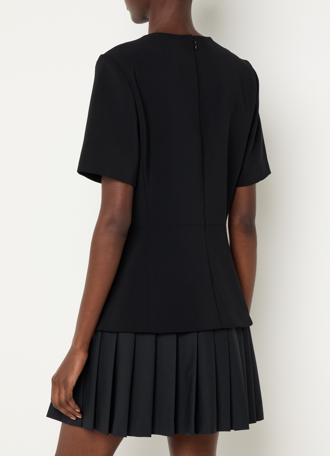 Claudie Pierlot Mini jurk met plissé - achterkant 3 zwart