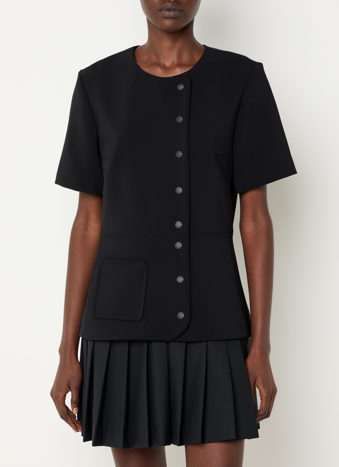 Claudie Pierlot Mini jurk met plissé - detail 4 zwart