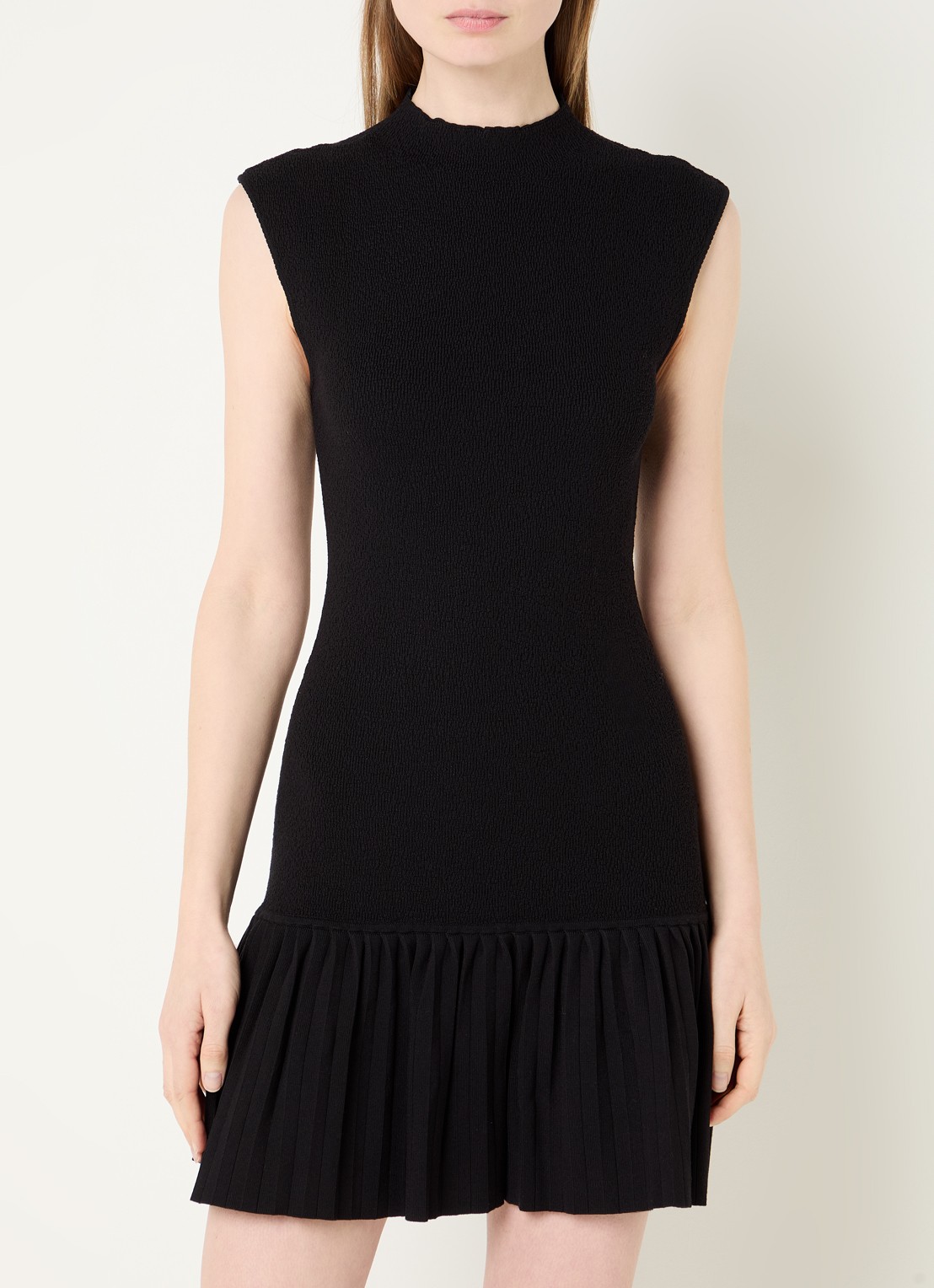 Claudie Pierlot Mini jurk met volant - detail zwart
