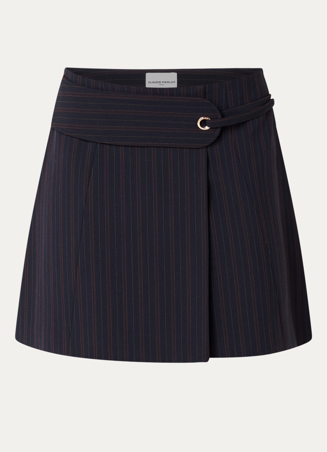 Claudie Pierlot Mini rok met streepprint - voorkant 3 donkerblauw