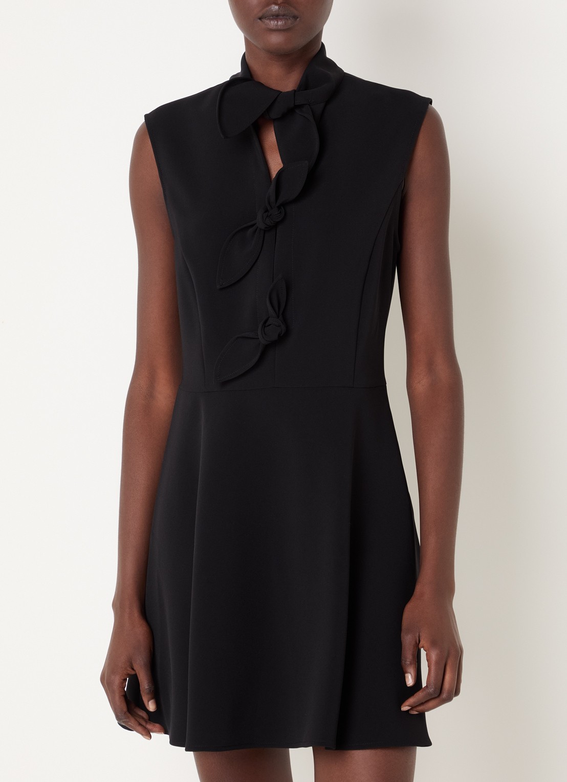 Claudie Pierlot Mini tuniekjurk met gestrikt plooidetail  - detail 2 zwart
