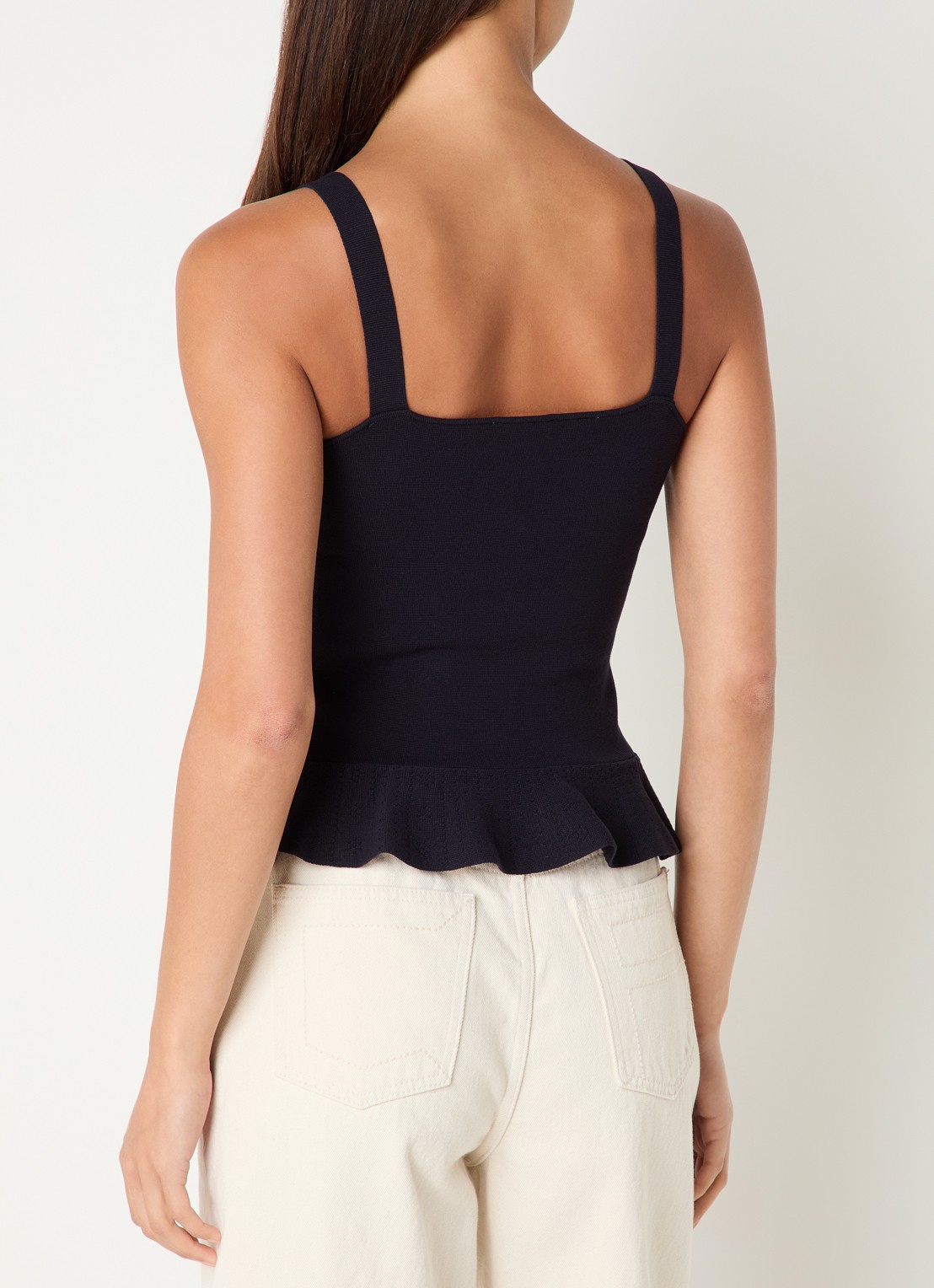 Claudie Pierlot Mouwloze top met sierknopen - achterkant 4 donkerblauw