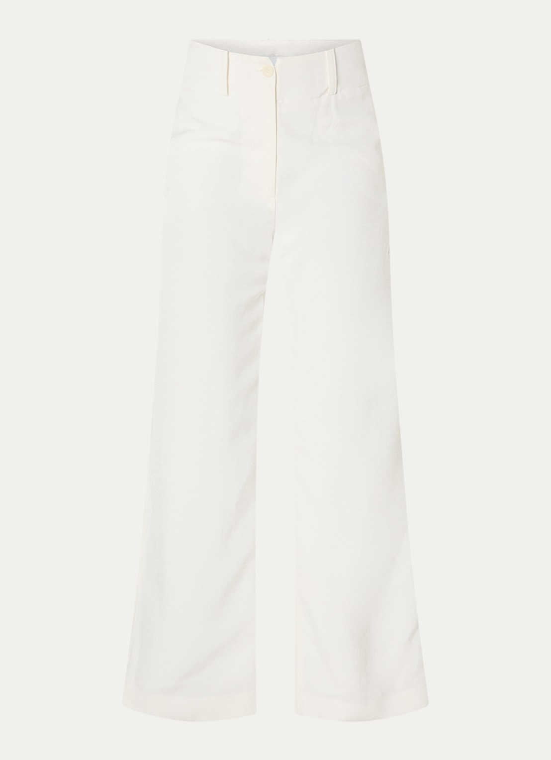 Claudie Pierlot Paloma high waist straight fit pantalon met steekzakken - voorkant 2 gebroken wit