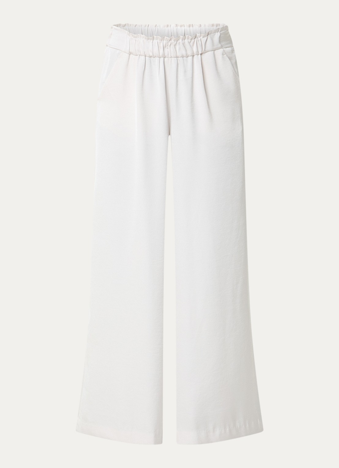 Claudie Pierlot Pantin high waist wide fit pantalon met steekzakken - voorkant gebroken wit