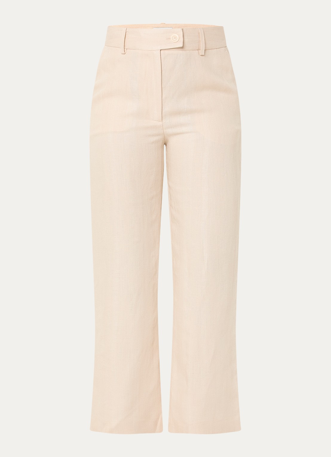 Claudie Pierlot Passila pantalon in linnenblend met steekzakken - voorkant creme