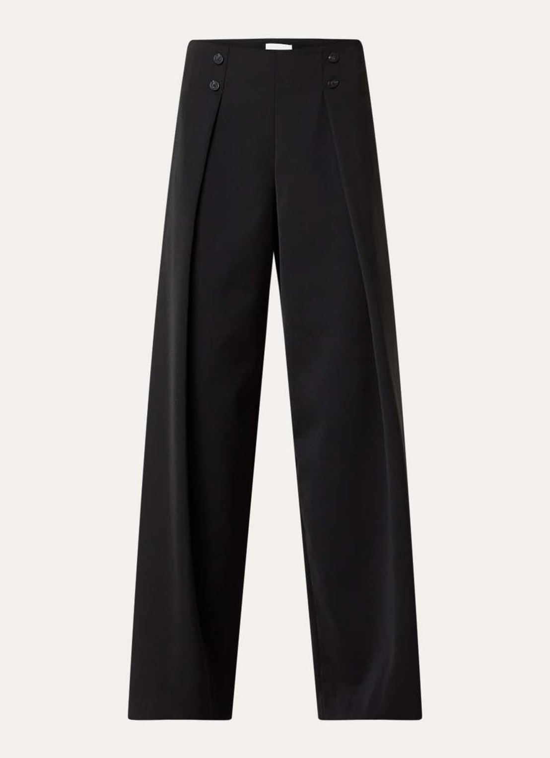 Claudie Pierlot Pelia high waist wide fit pantalon met steekzakken - voorkant 2 zwart
