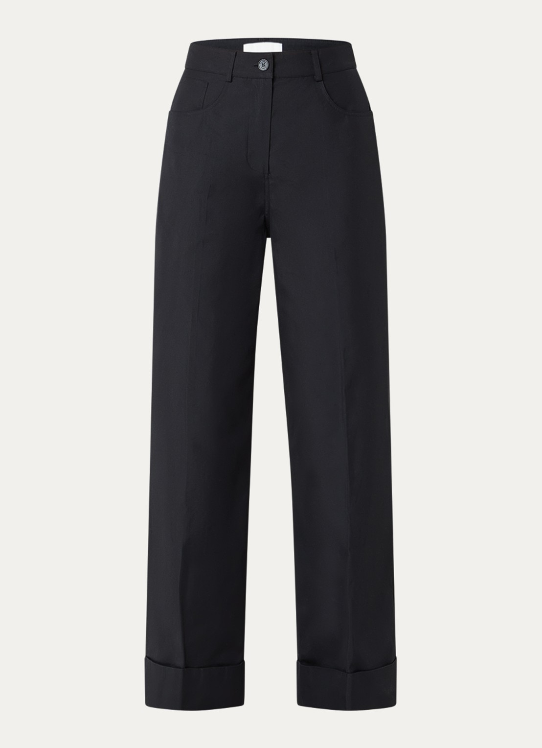 Claudie Pierlot Piano high waist loose fit pantalon met steekzakken - voorkant donkerblauw