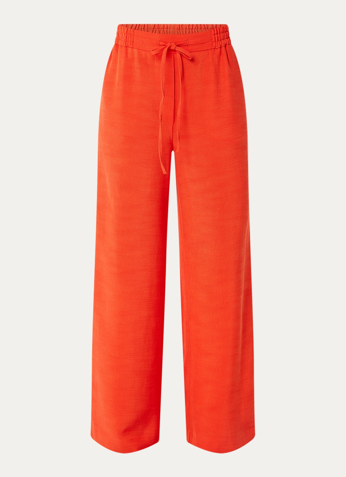 Claudie Pierlot Pistebis mid waist loose fit pantalon met trekkoord - voorkant oranjerood