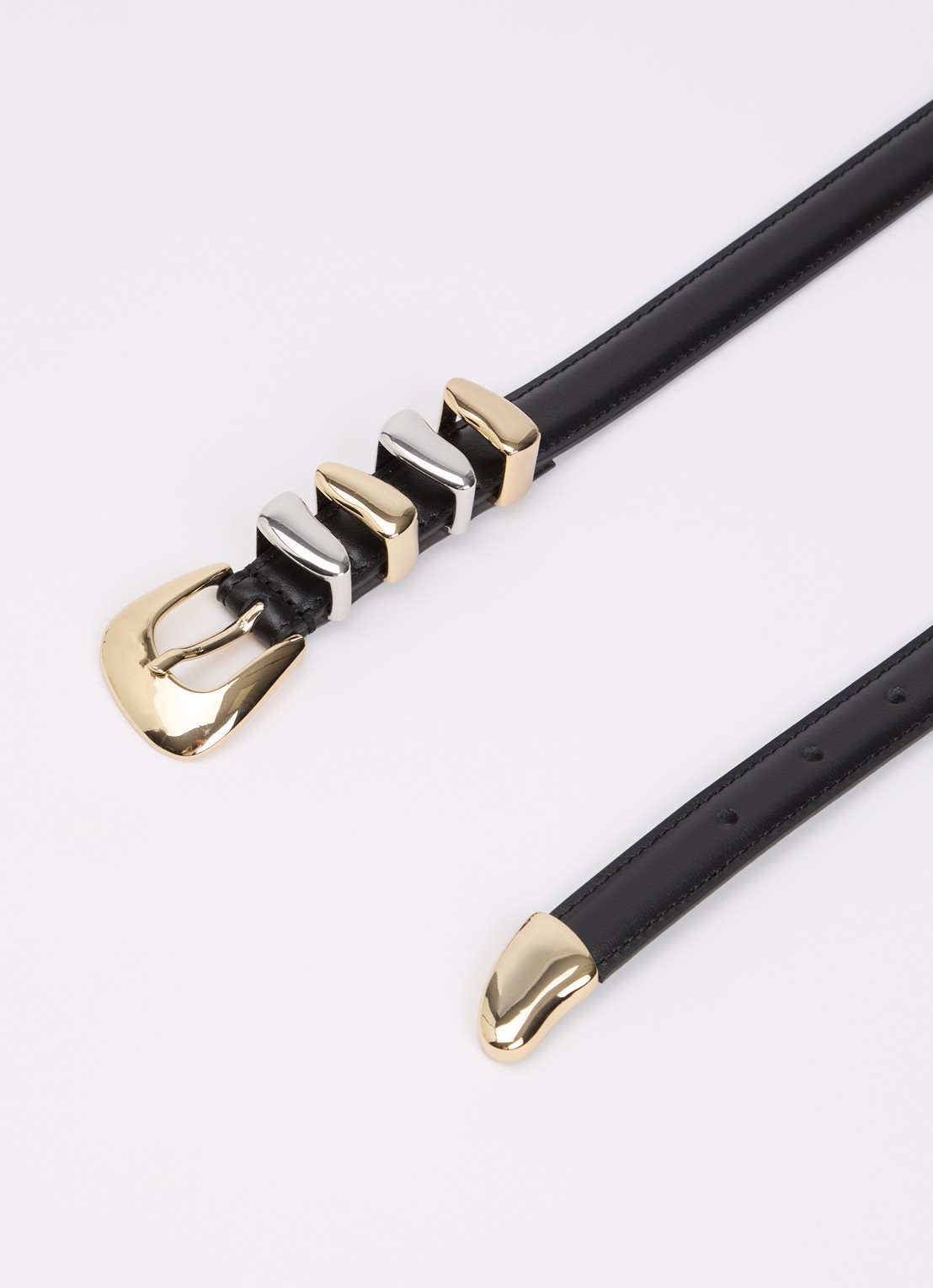 Claudie Pierlot Riem van kalfsleer - detail 2 zwart