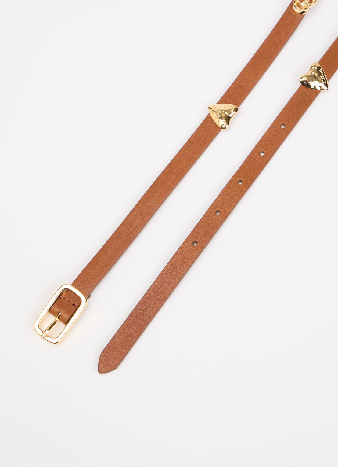 Claudie Pierlot Riem van kalfsleer - detail camel