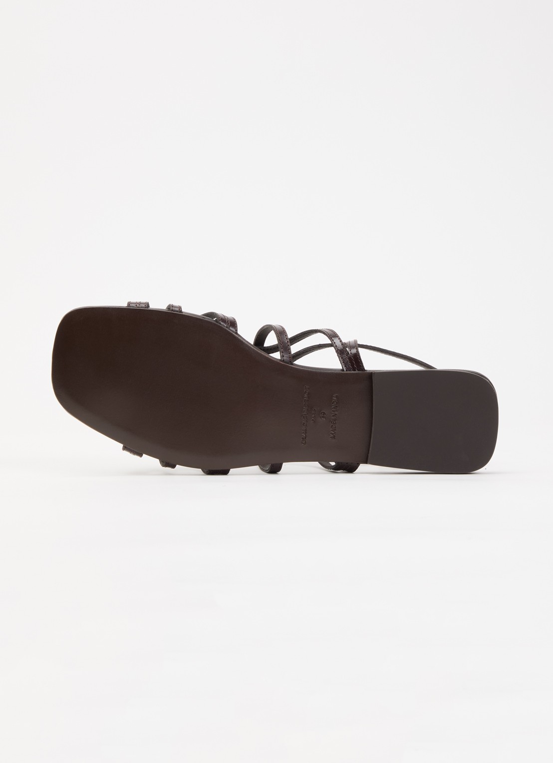 Claudie Pierlot Sandaal van leer met logo  - detail 5 donkerbruin