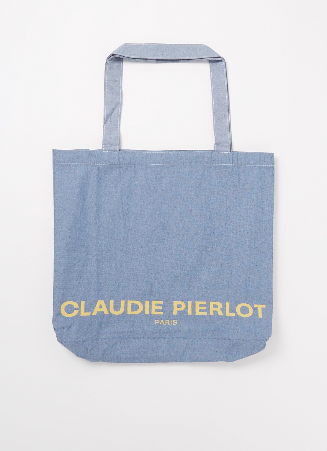 Claudie Pierlot Shopper met logoprint - voorkant 2 staalblauw