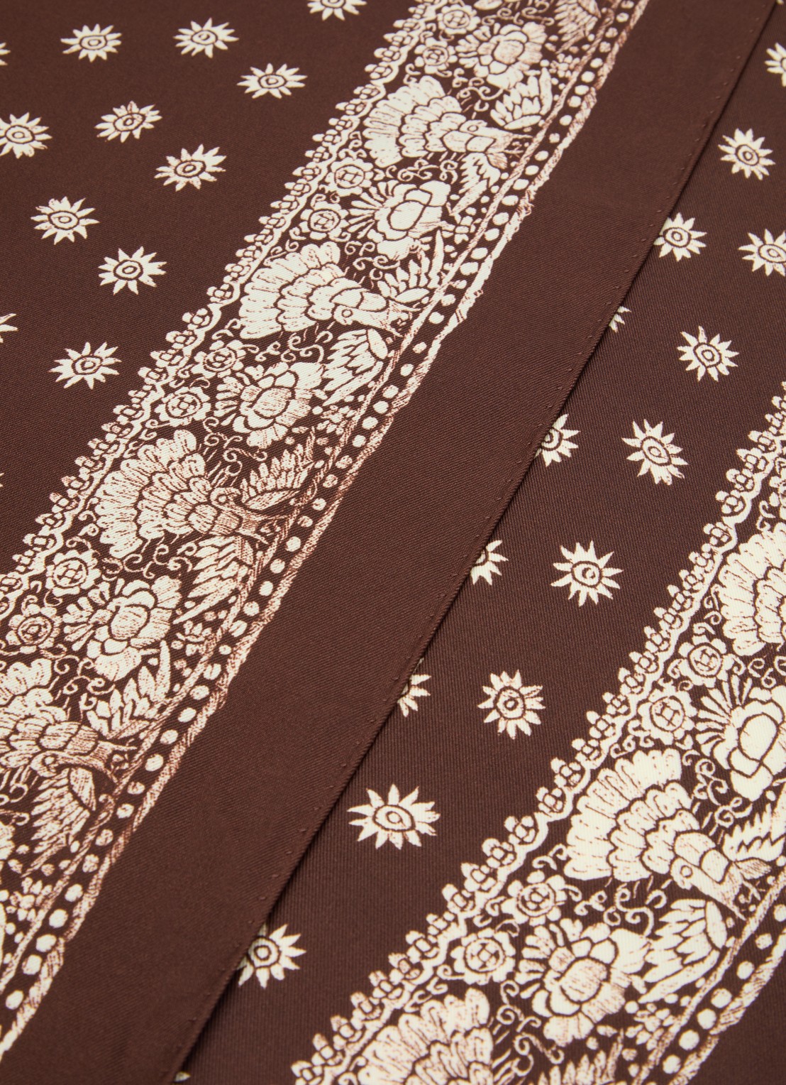 Claudie Pierlot Sjaal van zijde met print 65 x 65 cm - detail 2 kastanjebruin