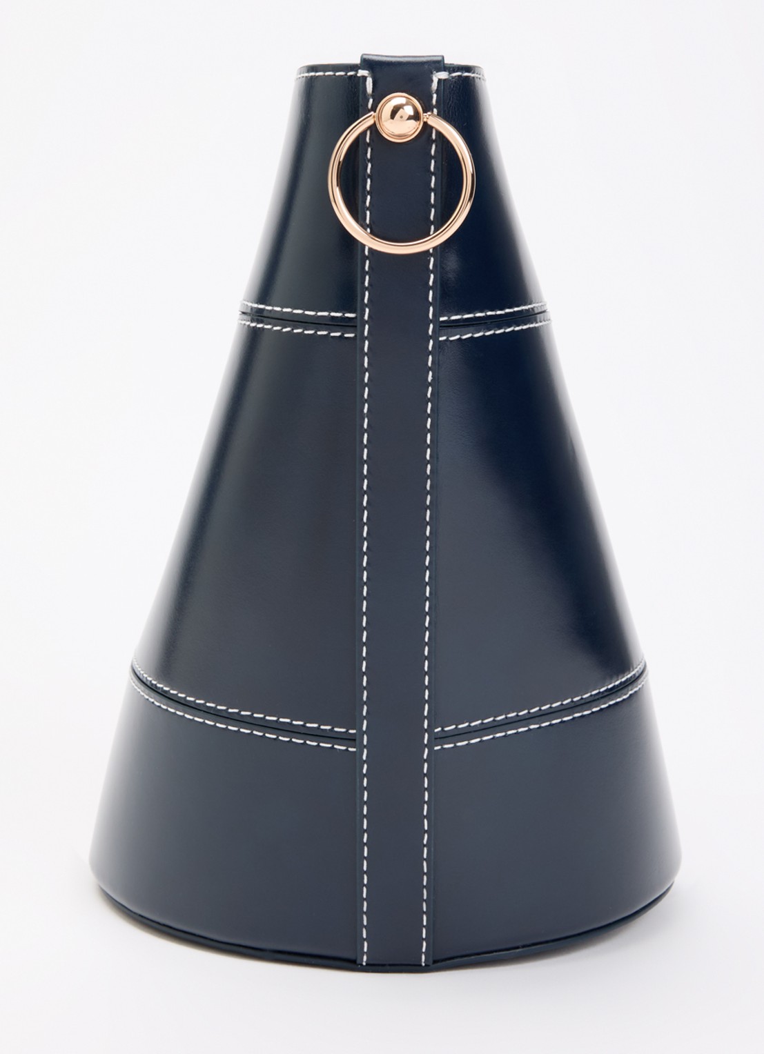Claudie Pierlot Solveig Bucket schoudertas van leer - detail 4 donkerblauw