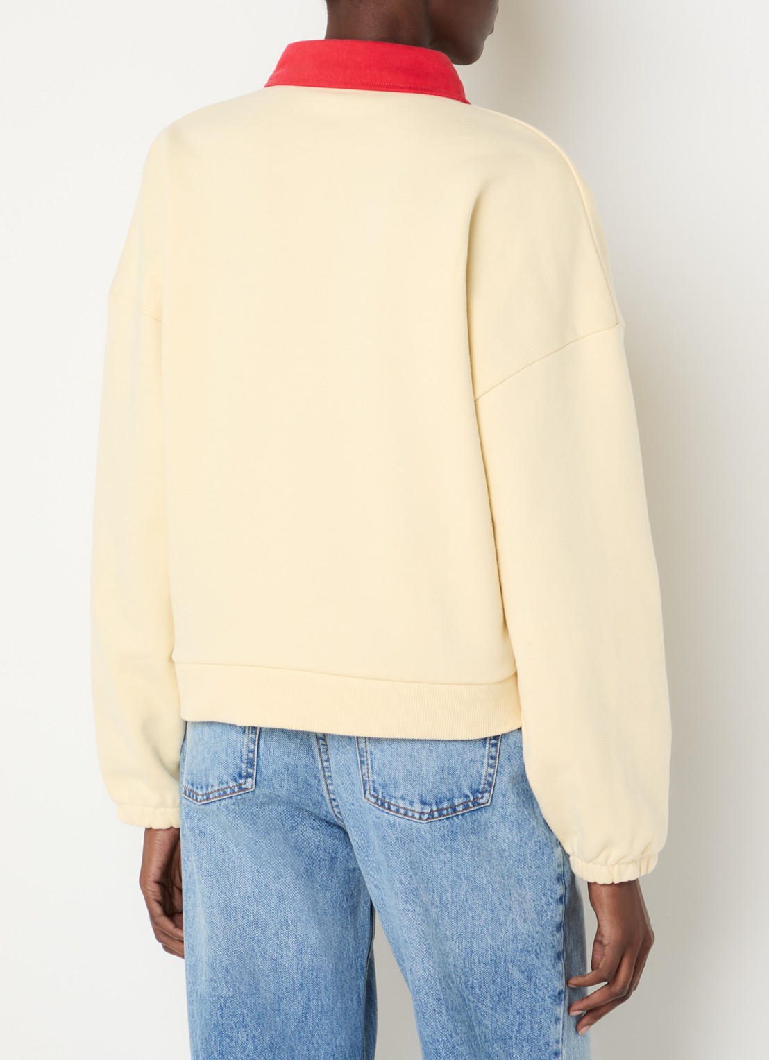 Claudie Pierlot Sweater met logoborduring en polokraag - achterkant 4 lichtgeel