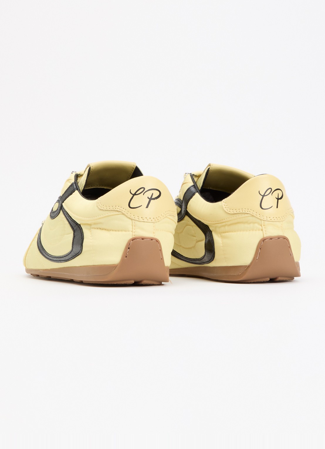 Claudie Pierlot Swing sneaker met details van kalfsleer - achterkant 5 citroengeel