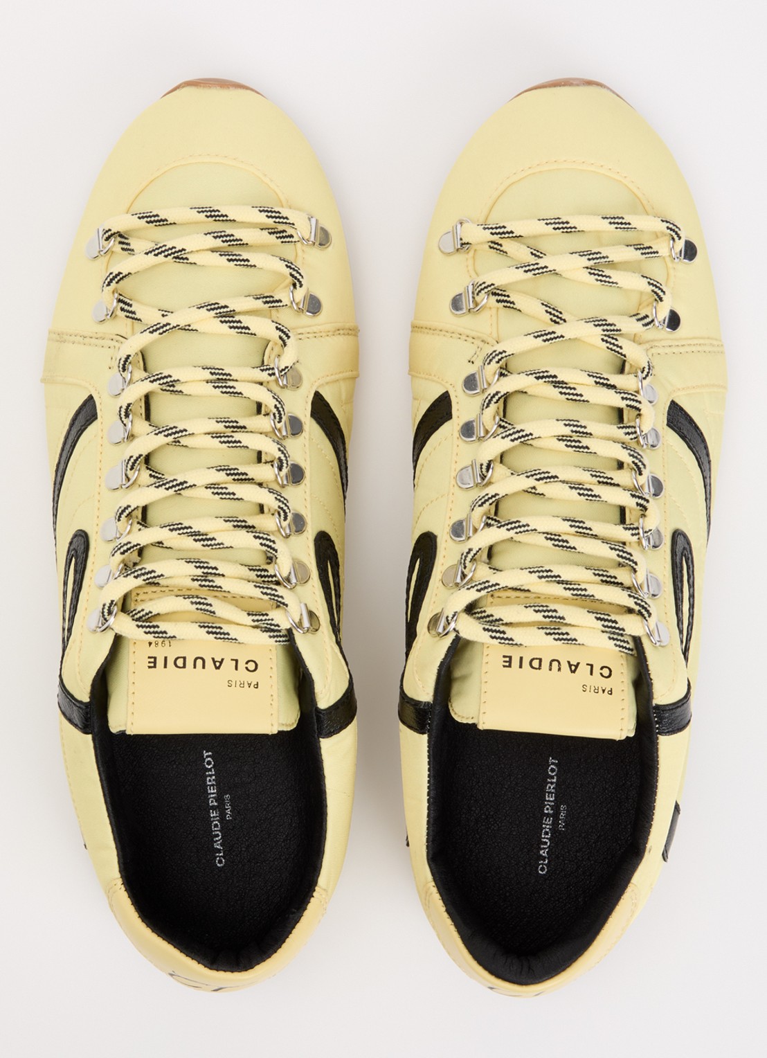 Claudie Pierlot Swing sneaker met details van kalfsleer - detail 2 citroengeel