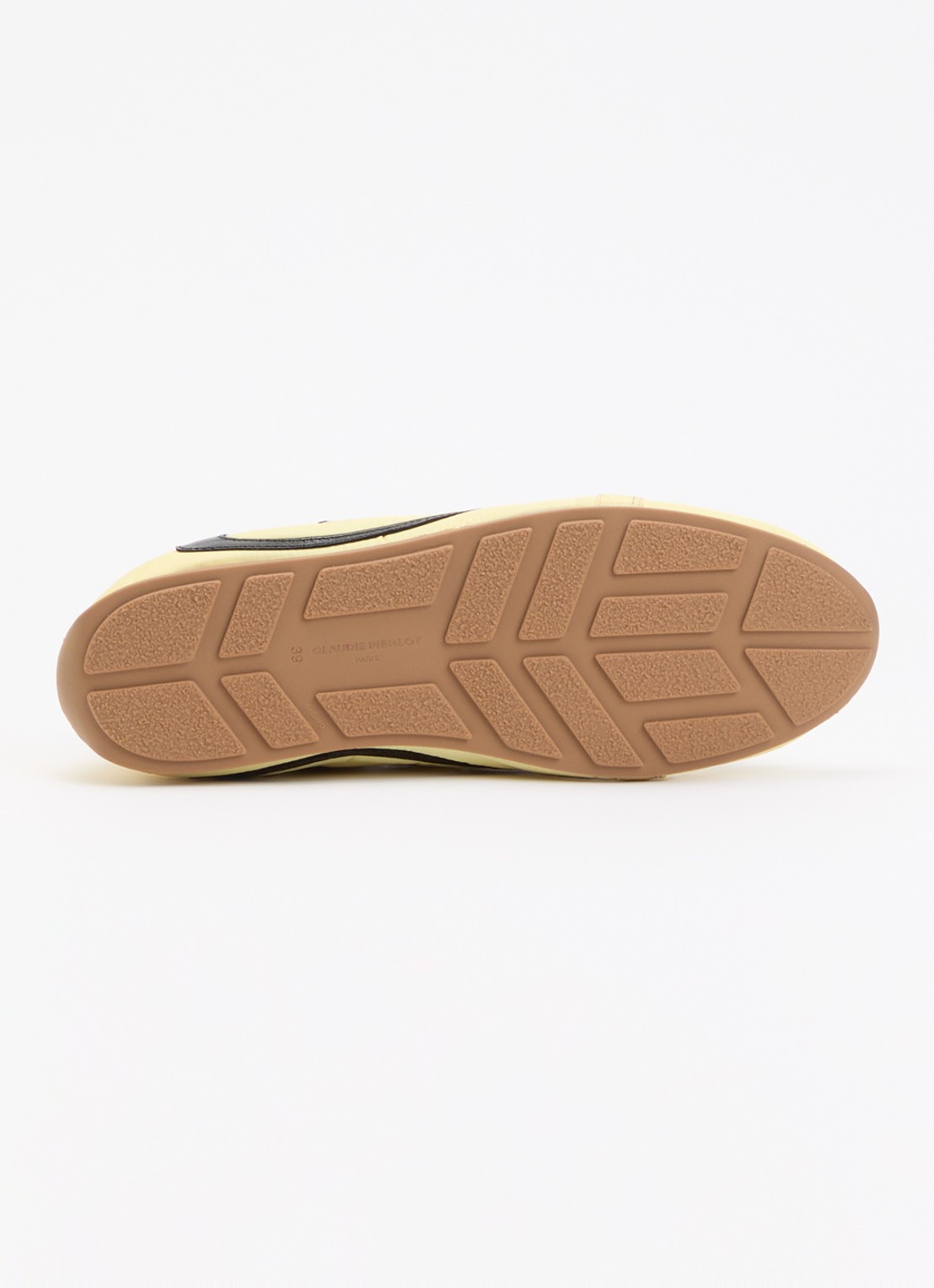 Claudie Pierlot Swing sneaker met details van kalfsleer - detail 3 citroengeel