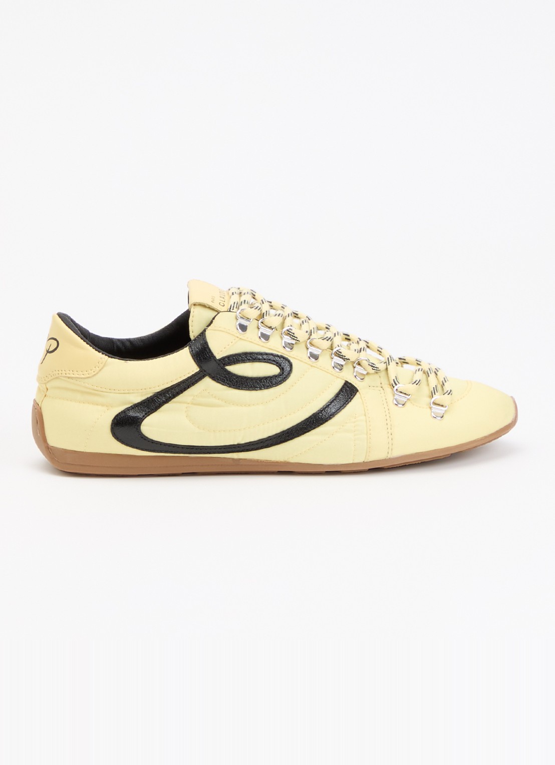 Claudie Pierlot Swing sneaker met details van kalfsleer - voorkant 4 citroengeel