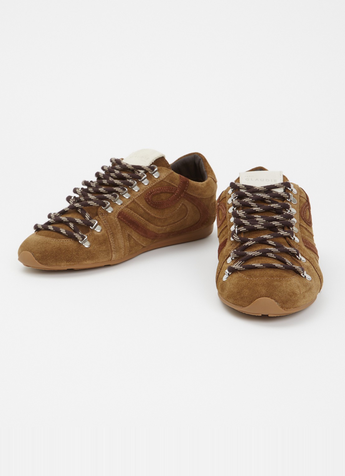 Claudie Pierlot Swing sneaker van suède met logo - detail 3 bruin
