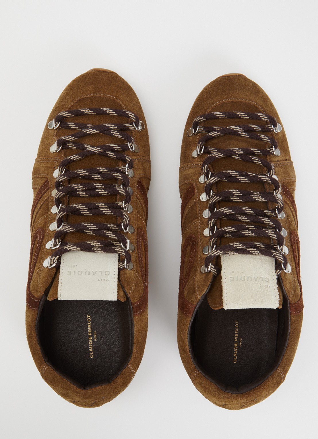 Claudie Pierlot Swing sneaker van suède met logo - detail 4 bruin