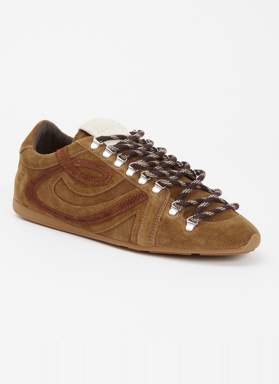 Claudie Pierlot Swing sneaker van suède met logo - voorkant 2 bruin