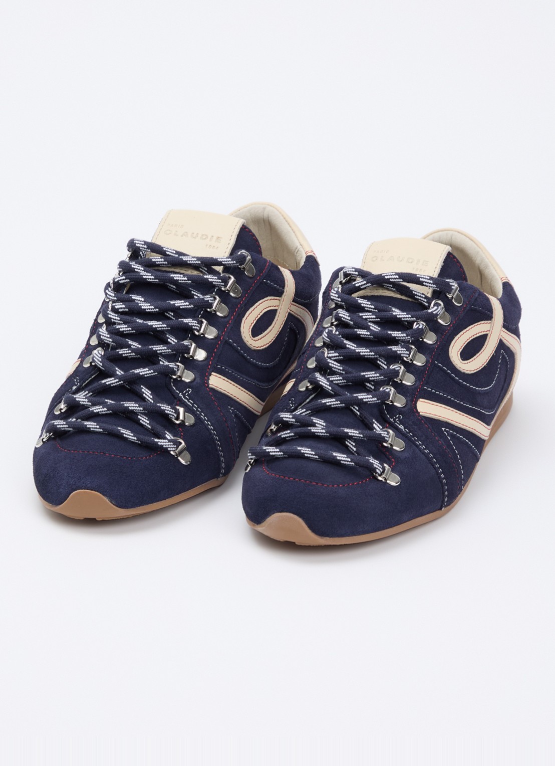 Claudie Pierlot Swing sneaker van suède - detail 3 donkerblauw