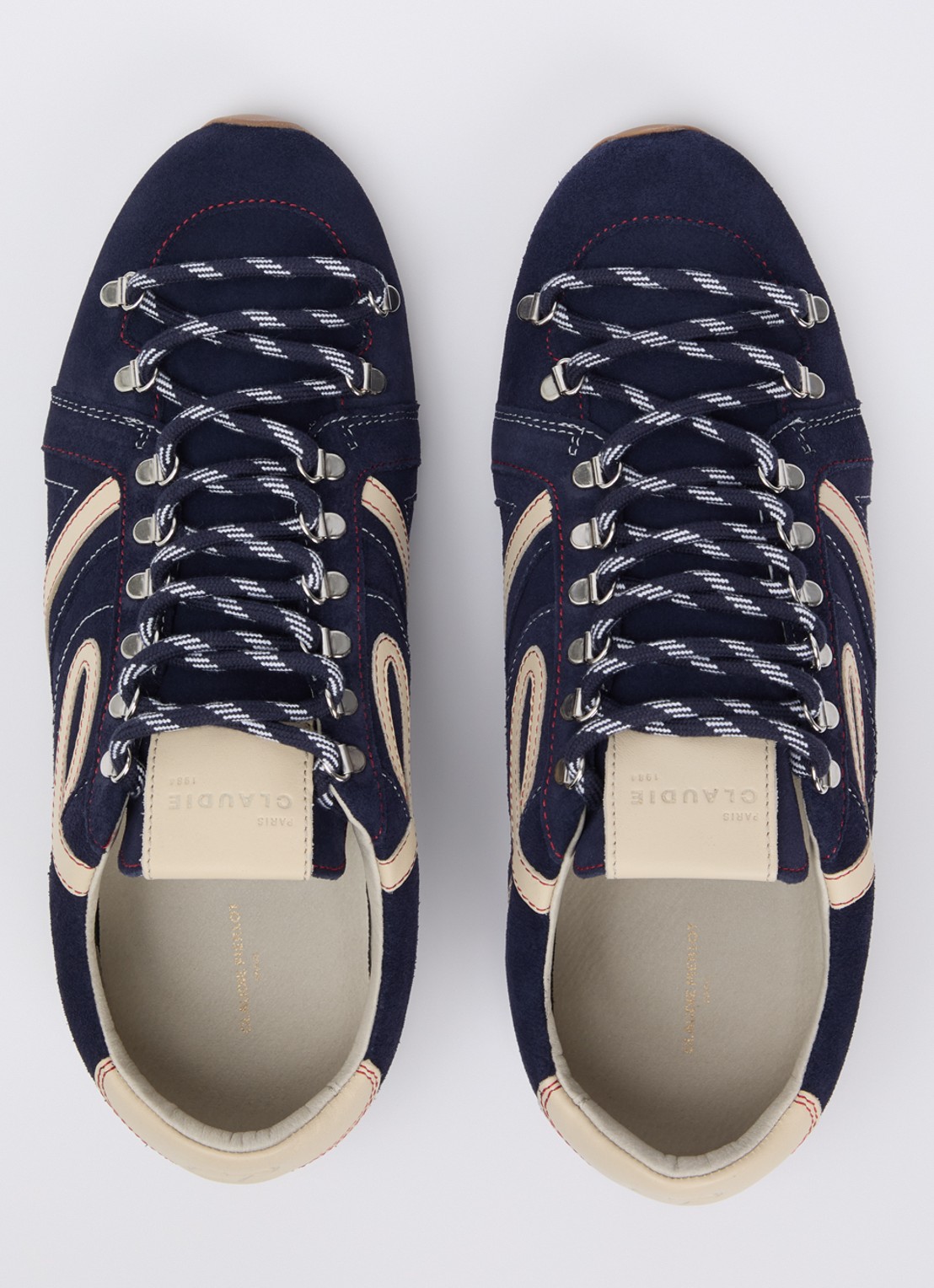 Claudie Pierlot Swing sneaker van suède - detail 4 donkerblauw