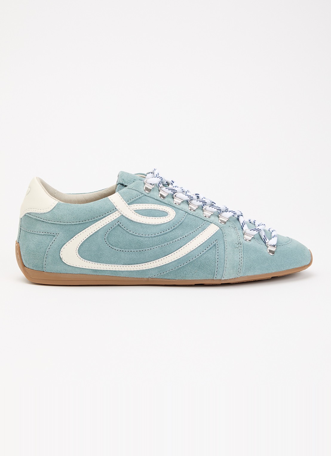 Claudie Pierlot Swing sneaker van suède - voorkant 3 lichtblauw