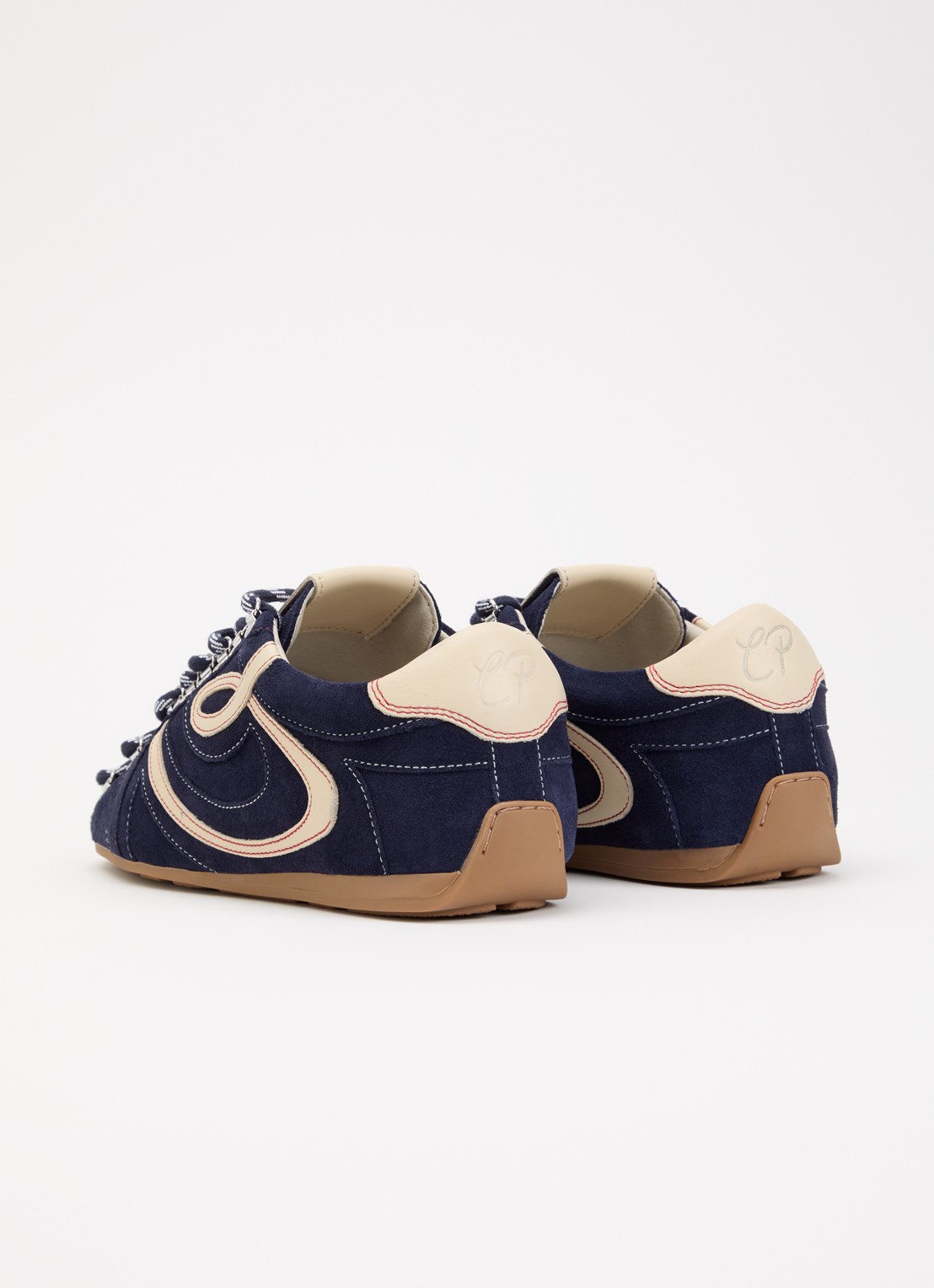 Claudie Pierlot Swing sneaker van suède - achterkant 9 donkerblauw