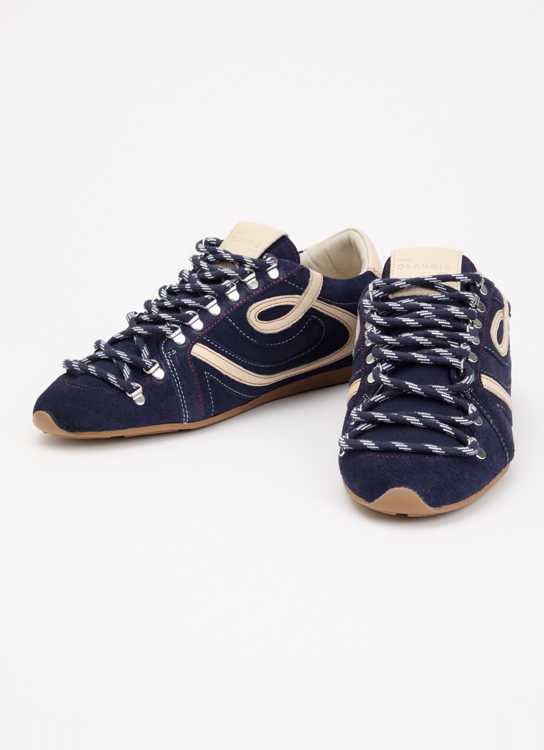 Claudie Pierlot Swing sneaker van suède - detail 6 donkerblauw