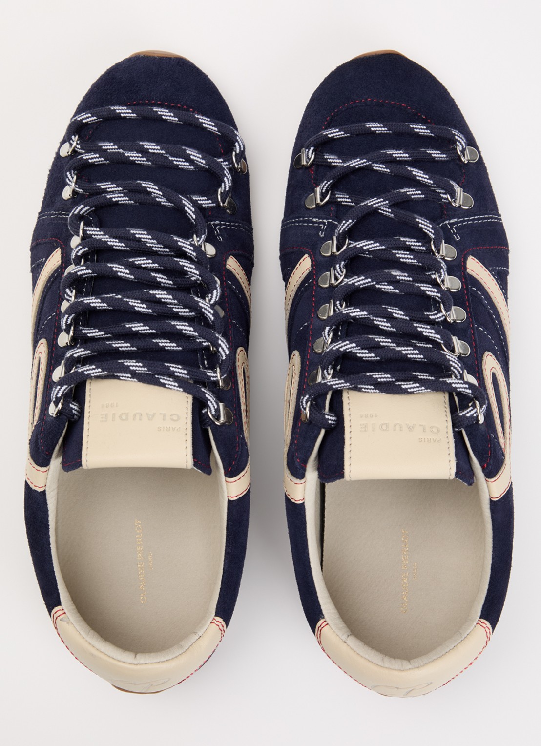Claudie Pierlot Swing sneaker van suède - detail 7 donkerblauw