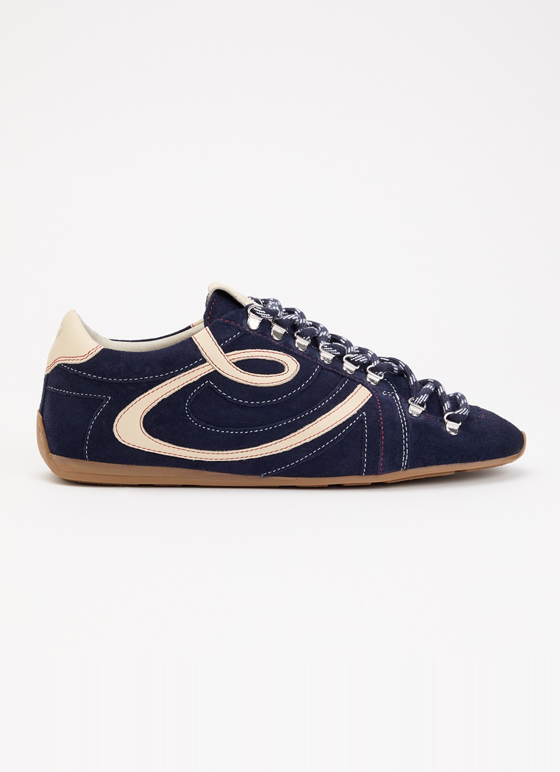 Claudie Pierlot Swing sneaker van suède - voorkant 2 donkerblauw
