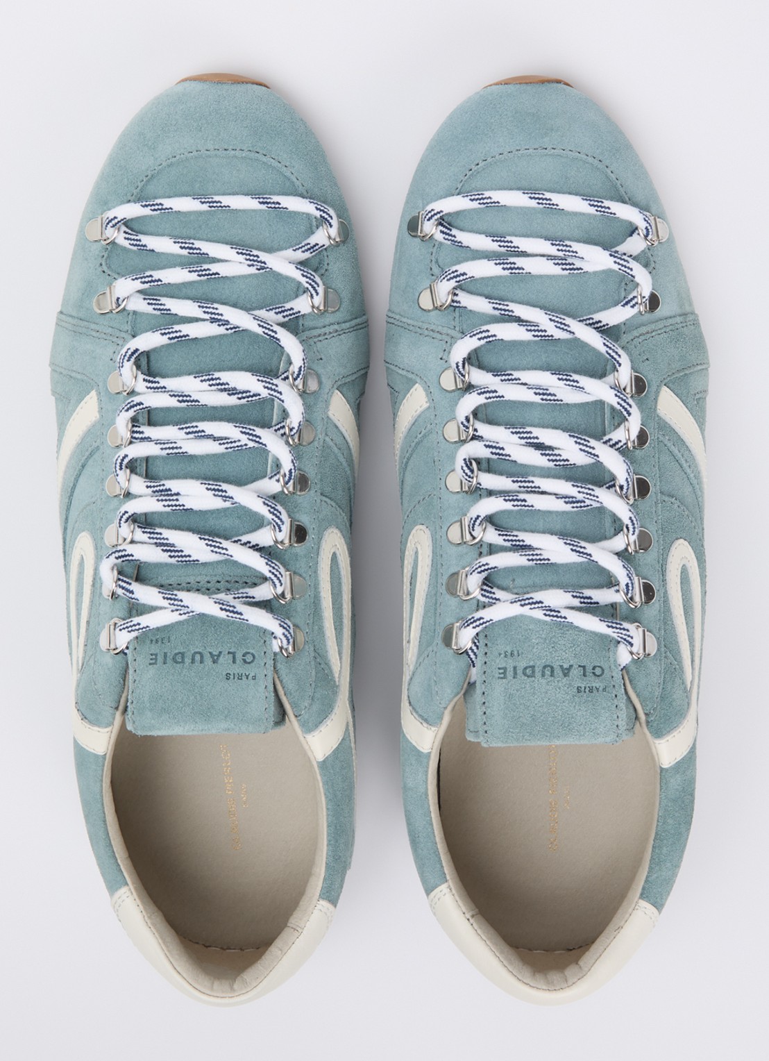 Claudie Pierlot Swing sneaker van suède - detail 9 lichtblauw