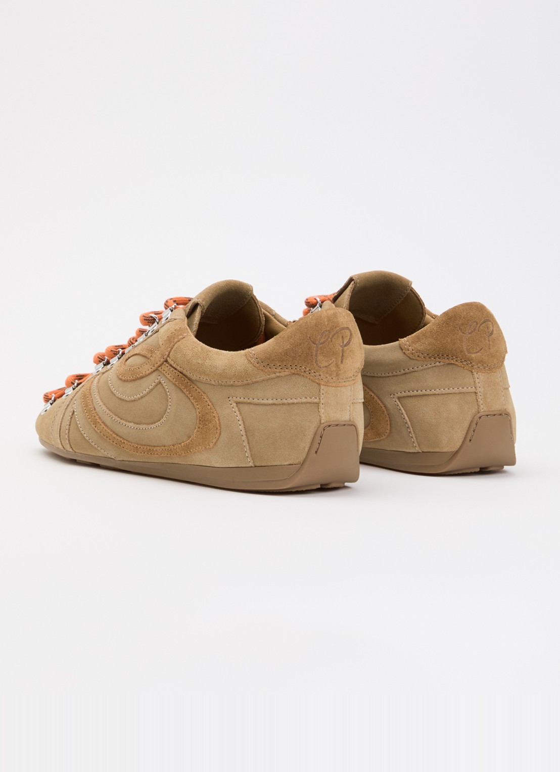 Claudie Pierlot Swing sneaker van suède - achterkant 2 zand