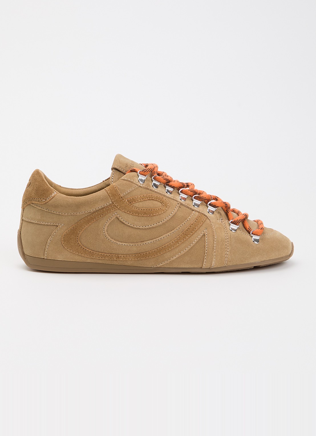 Claudie Pierlot Swing sneaker van suède - voorkant zand