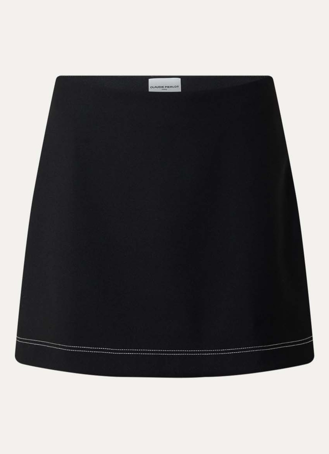 Claudie Pierlot Syna mini rok met stretch - voorkant 2 zwart