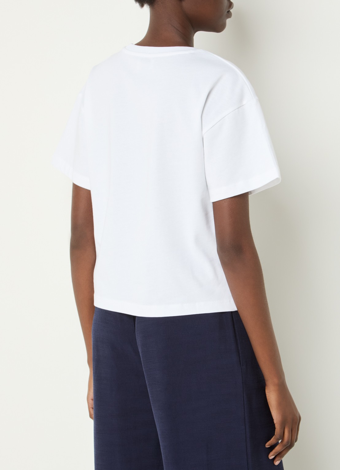 Claudie Pierlot T-shirt met logoborduring - achterkant 3 gebroken wit