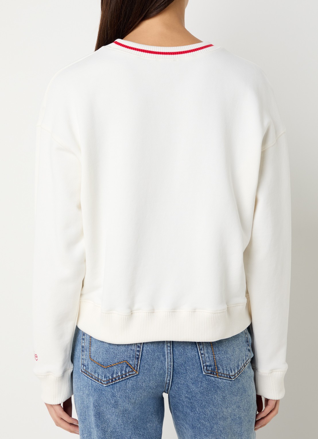 Claudie Pierlot Tako sweater met logoborduring - achterkant gebroken wit